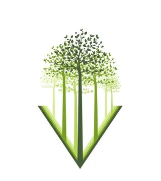 Landscape with forest Stock Illustration