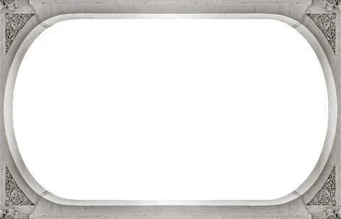 Landscape Frame with Classical Architectural Borders White frame backgroun... Stock-Fotos