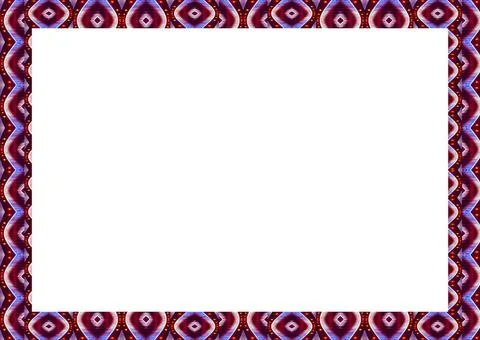 Landscape Frame with Geometric Patterned Borders White frame background wi... Foto stock
