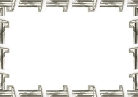 Landscape Frame with Tech Style Borders Stock Photos