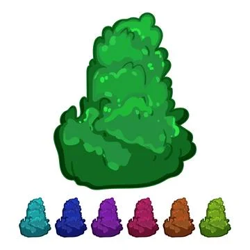 Landscape garden shrub cartoon vector graphic Illustration