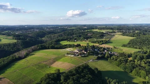 Landscape of the germany eiffel region, covered with vast forests and hilly Stock Footage 312217198