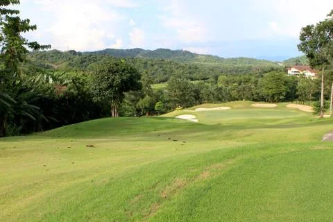 Landscape of golf field Stock Photos