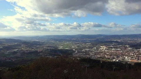 Landscape of Guimares from high Stock Footage 72672008