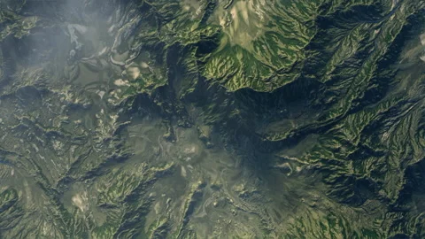 Landscape from a height of 5 kilometers. visualization of the earth's surface Stock Footage 145170121