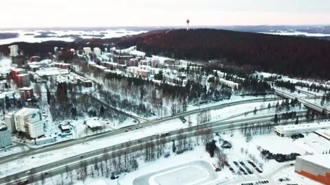Landscape of Helsinki in Winter Stock Footage 241357495