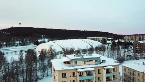 Landscape of Helsinki in Winter Stock Footage 241357776
