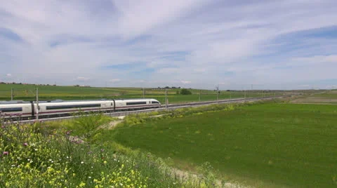 Landscape with high speed train Vídeos de archivo 24898467