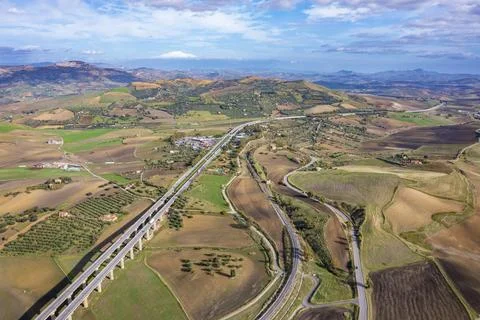 Landscape with a highway. Stock Photos