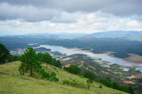 Landscape of hill top view Stock Photos