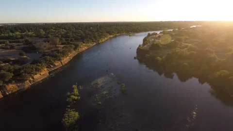 Landscape: Horizon on the River Stock Footage 87193568