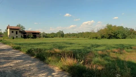 Landscape with a house in the background Stock Footage 208887708
