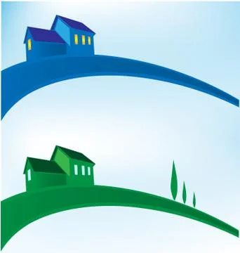 Landscape house background Stock-Illustration