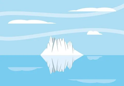 Landscape iceberg ocean Stock Illustration