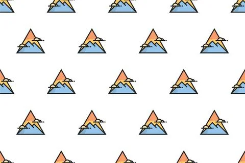 Landscape icon seamless pattern background template Stock Illustration