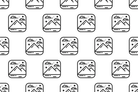 Landscape icon seamless pattern background template 스톡 일러스트