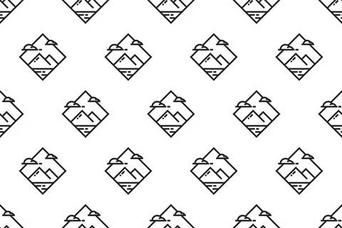Landscape icon seamless pattern background template 스톡 일러스트