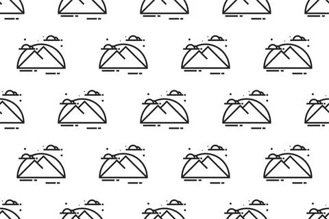 Landscape icon seamless pattern background template Stock Illustration