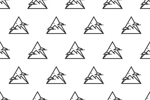 Landscape icon seamless pattern background template Stock Illustration