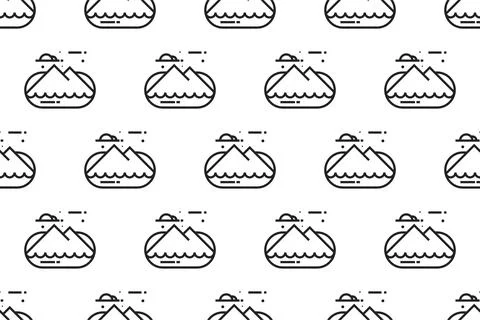 Landscape icon seamless pattern background template 스톡 일러스트