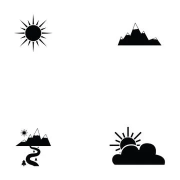 Landscape icon set Stock Illustration
