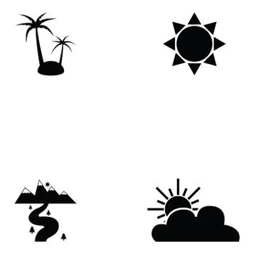 Landscape icon set Stock Illustration