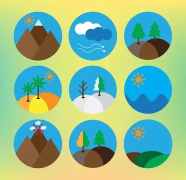 Landscape icon set Vector landscape icon set, eps10 Copyright: xZoonar.com... Stock Photos