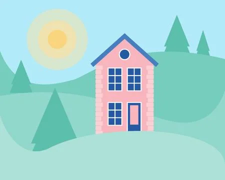 Landscape illustration Stock Illustration