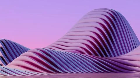 This Landscape Image features a minimalist design of retro waves with a sun,  Illustrazione stock