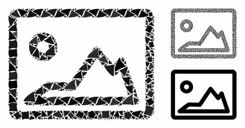 Landscape image Mosaic Icon of Humpy Elements Stockillustratie