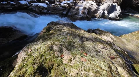 Landscape impression from a waterfall in the austrian mountains wide shot Stock-Footage 40023422