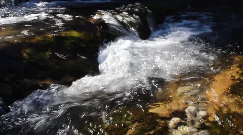 Landscape impression from a waterfall in the austrian mountains detail Stock Footage 40024795