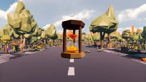 Landscape initiatives with microsites and problems for day-to-day 3d render Illustrazione stock