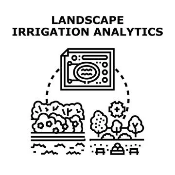 Landscape irrigation analytics using smart control system Stock Illustration
