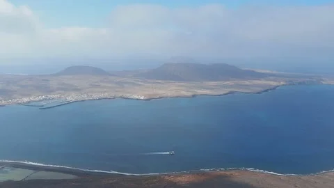 Landscape on island La Grasiosa, Canary Islands Stock Footage 132294945