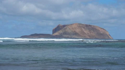 Landscape on island La Grasiosa, Canary Islands Stock Footage 132296289