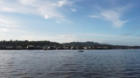 Landscape Kampung Ayer Stock Footage 100800104