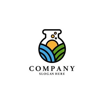 Landscape laboratory logo design vector Stock Illustration