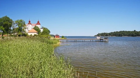 Landscape at Lacko castle Stock Footage 97223723