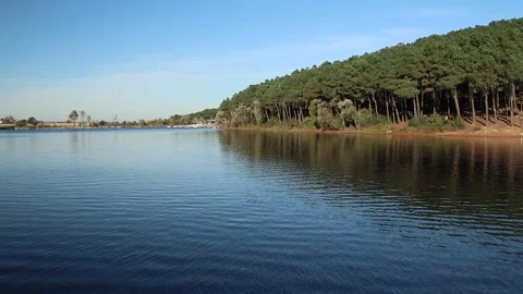 Landscape With Lake And Forest Stock Footage 324960993