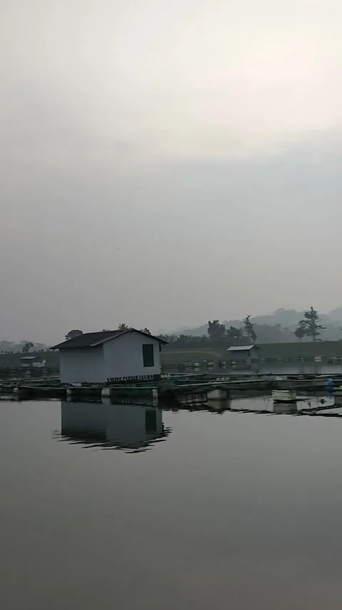 Landscape of Lake Cirata, West Java, Indonesia (No Audio) Stock Footage 310891702