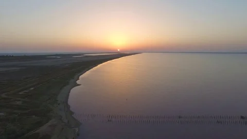 Landscape of lake at dawn Stock Footage 77470351