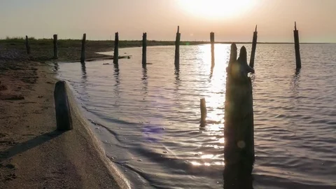 Landscape of lake at dawn Stock Footage 77731895