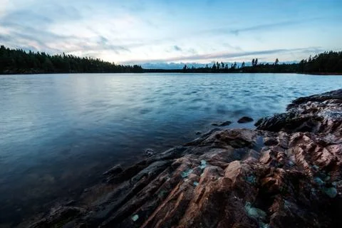 Landscape with lake Stock Photos