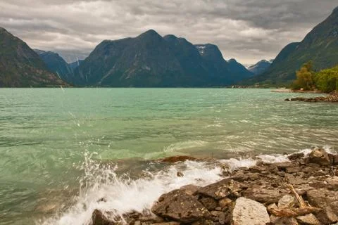 Landscape with lake Stock Photos