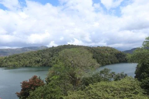 Landscape with lake Stock Photos