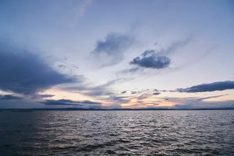 Landscape of a lake with storm clouds Stock Photos