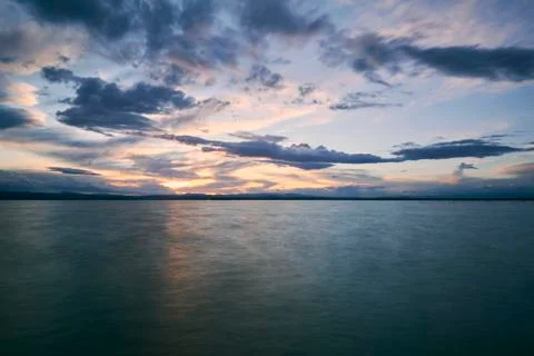 Landscape of a lake with storm clouds Stock Photos