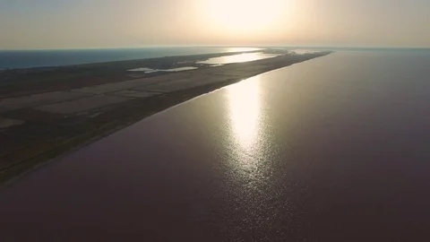 Landscape of lake at sunset Stock Footage 77468857