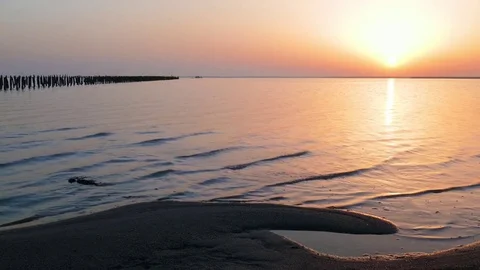 Landscape of lake at sunset Stock Footage 77765245